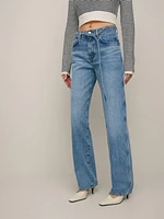 Val Belted Mid Rise Straight Jeans