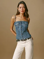 Coco Denim Bustier Top