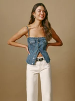 Coco Denim Bustier Top