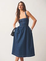 Tagliatelle Denim Midi Dress