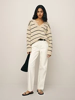 Sienna Oversized Cotton V Neck Sweater