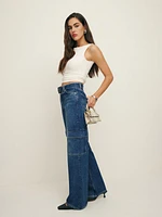 Cary Belted Cargo High Rise Slouchy Wide Leg Jeans