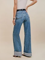 Cary Cuffed High Rise Slouchy Wide Leg Jeans