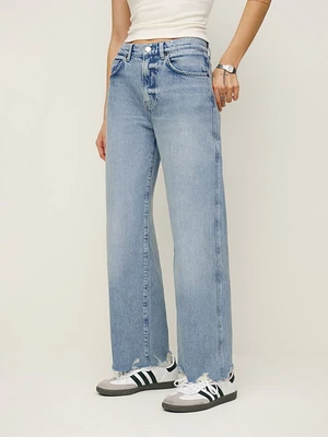 Val 90s Mid Rise Wide Leg Cropped Jeans