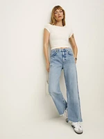 Val 90s Mid Rise Wide Leg Cropped Jeans