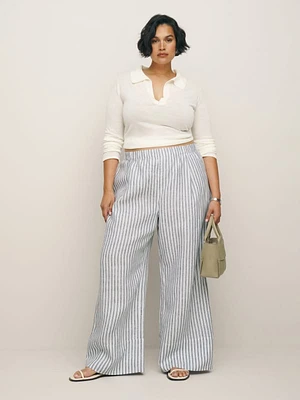 Fernando Wide Leg Linen Pant Es