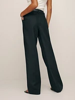 Petites Alex Mid Rise Linen Pant