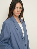 Drew Oversized Linen Blazer