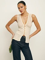 Ambrosia Pointelle Sweater Top