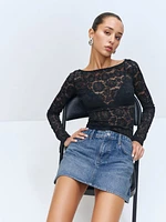 Hazel Low Rise Denim Mini Skirt