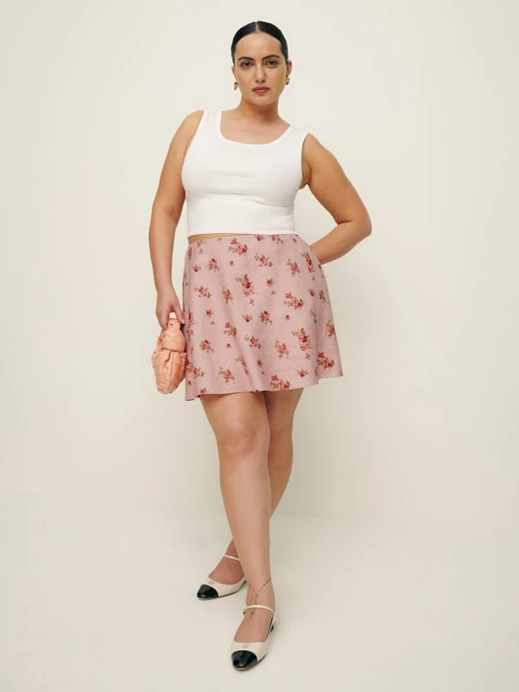 Brandy Linen Skirt Es