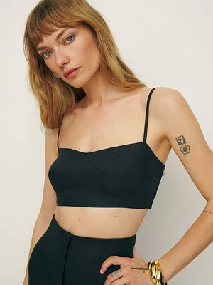 Amery Linen Cropped Top