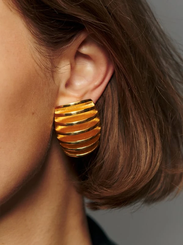 Vintage Givenchy Ribbed Earrings