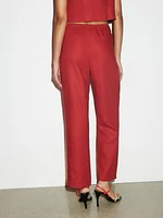 Petites Remi Cropped Linen Pant