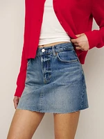 Tazz Mid Rise Denim Mini Skirt