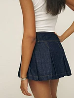 Petal Denim Mini Skort