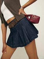 Petal Denim Mini Skort