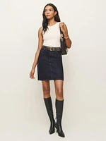 Mona Mid Rise Denim Skirt