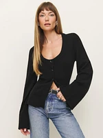 Karina Regenerative Wool Scoop Neck Cardigan