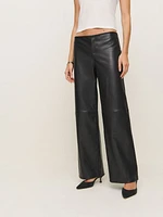 Petites Veda Vida Low Rise Leather Pant