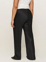 Gale Satin Mid Rise Bias Pant Es