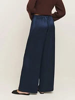 Petites Norah Wide Leg Satin Pant