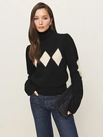 Diamond Cashmere Turtleneck