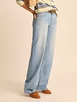 Greta Super Stretch Low Rise Wide Leg Jeans