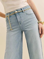 Greta Super Stretch Low Rise Wide Leg Jeans