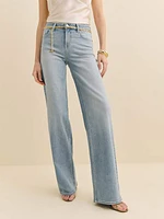 Greta Super Stretch Low Rise Wide Leg Jeans