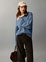 Cici Oversized Crew Sweater