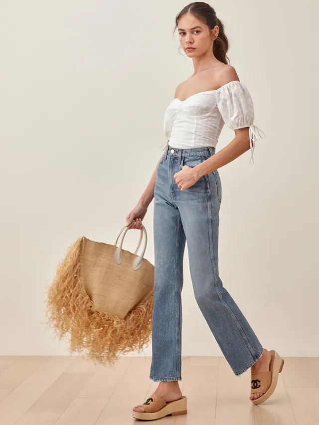 high rise flare jeans