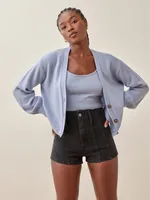 Eva Seamed High Rise Cheeky Jean Shorts