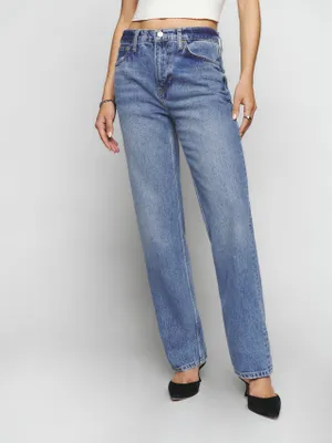 Casey Mid Rise Relaxed Straight Jeans
