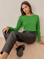 Idan Cropped Cashmere Crew