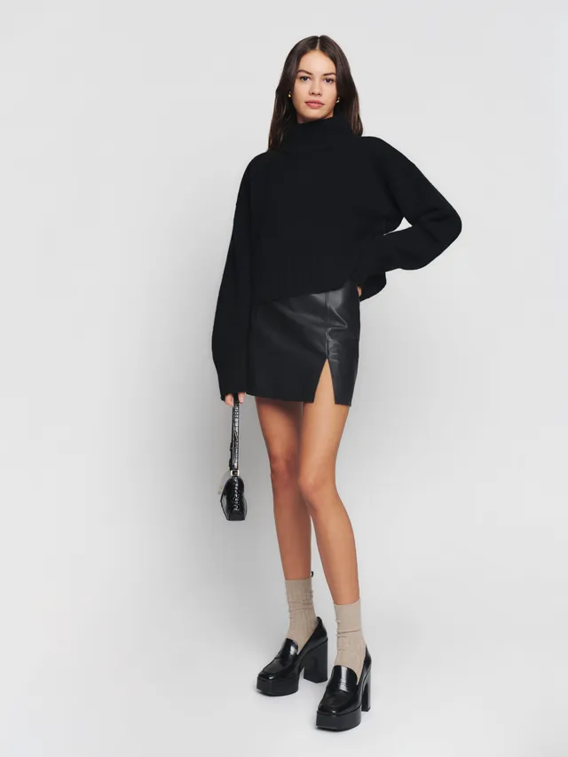 The Colette Faux Leather Mini Skirt by Maeve