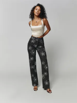 Daisy High Rise Straight Long Jeans