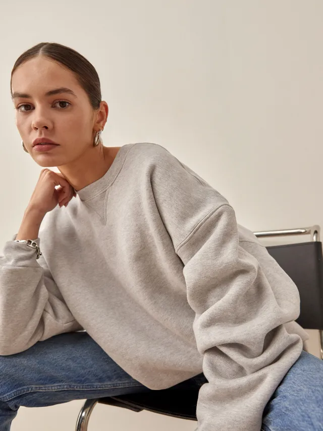 Maeve Layered Oversized Twofer Sweatshirt