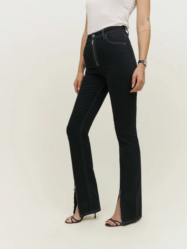 Reformation Toby Zip Front Ultra High Rise Bootcut Jeans