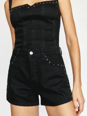 Charlie Studded High Rise Jean Shorts