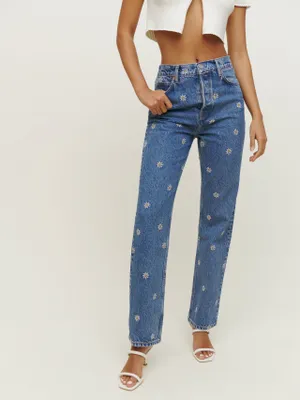 Cynthia Chamomile High Rise Straight Jeans