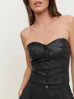 Veda Montrose Leather Strapless Bustier