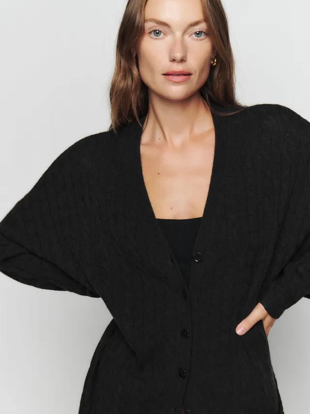 Raga Heather Oversized Cable Cardigan Sweater