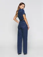 Reformation James Denim Jumpsuit in Blue