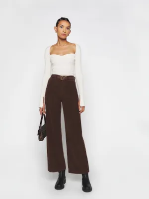 Logan Ultra High Rise Wide Leg Corduroy Pants