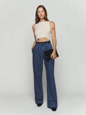 Montauk Pleated High Rise Jeans