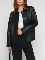 Veda Mercer Leather Shirt Jacket