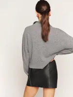 Veda Veranda Leather Low Rise Micro Mini Skirt