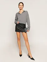 Veda Veranda Leather Low Rise Micro Mini Skirt