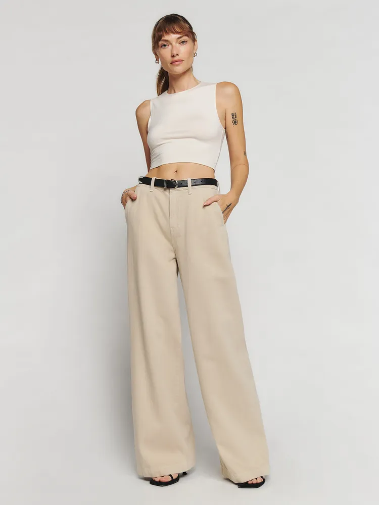 Reformation Iggy Super Wide Leg Slouch Pants